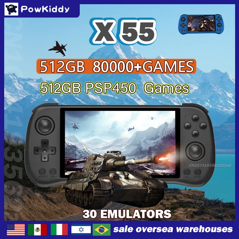 Retro Gaming Gameboy - 80000Games 512 グラム POWKIDDY X55 5.5