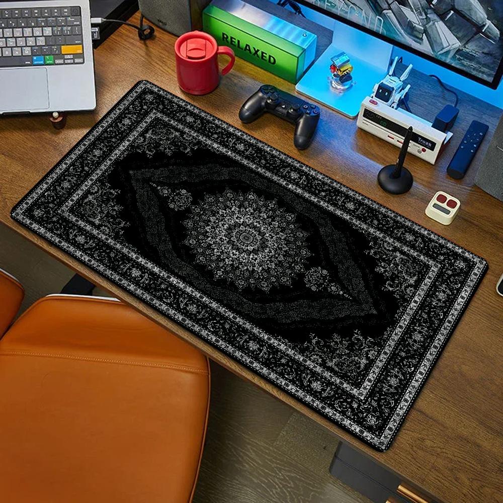 Retro Gaming Table - 新しい黒ペルシャ絨毯神秘的なレトロマウスパッド Pc ゲーマーマウスパッドゴム製マウスマットゲーミングキーボードパッドオフィスデスクマット