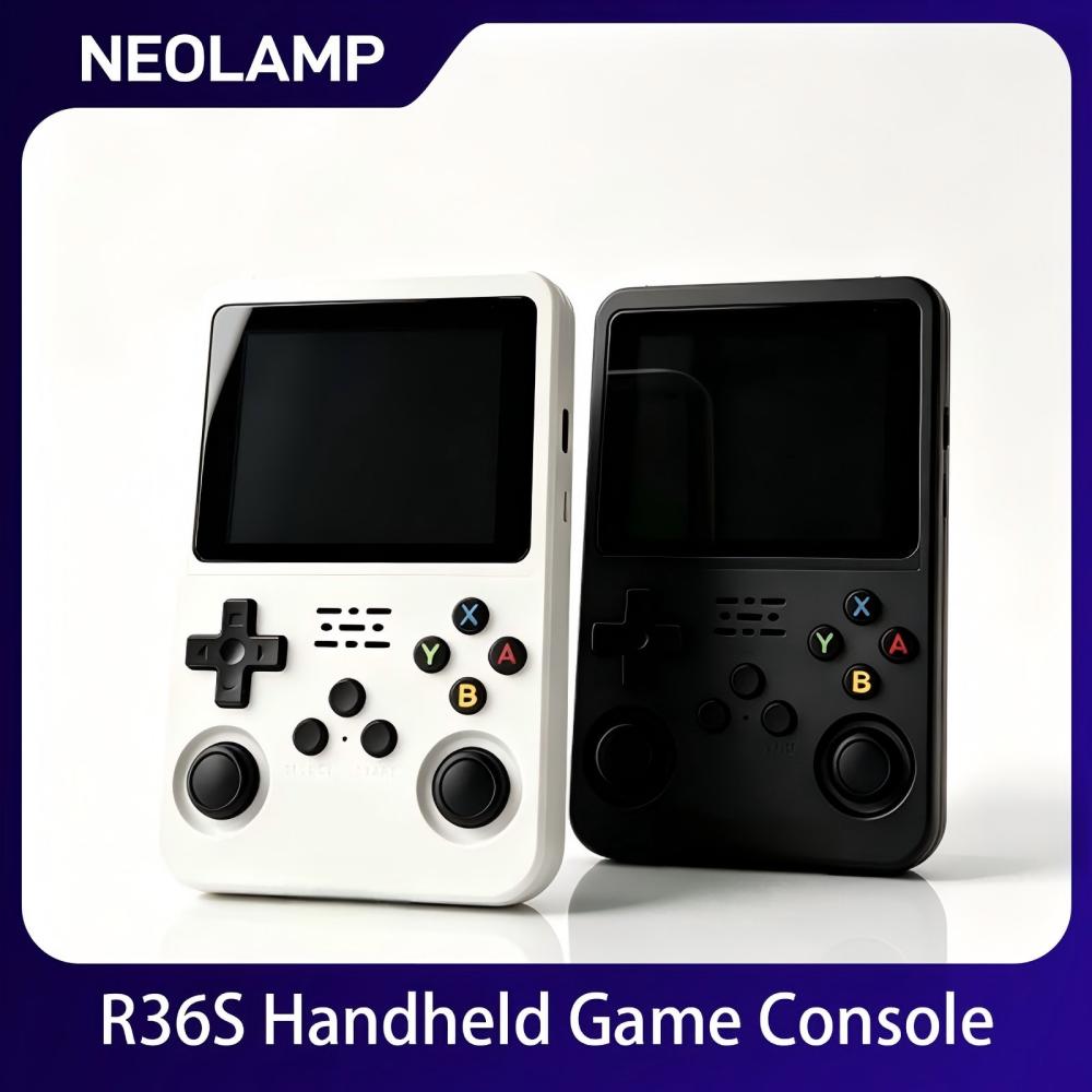 Retro Gaming Gameboy - R36S レトロハンドヘルドゲーム機 3.5インチIPSスクリーン デュアルジョイスティック ポータブルポケットビデオゲームプレーヤー、GBAアーケードクラシックゲームエミュレーター3Dゲーム対応