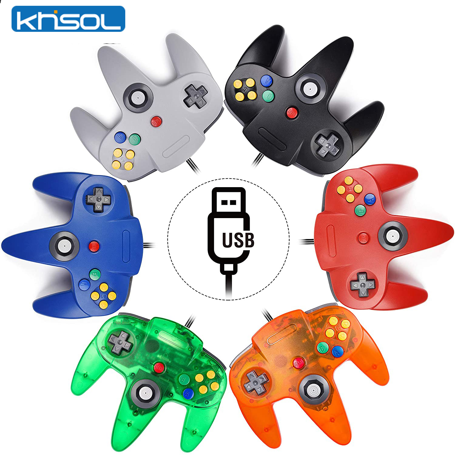 Retro Gaming Mac - N64 コントローラクラシック USB 有線リモートゲームパッドゲームジョイスティックアクセサリークラシック 64 コンソールレトロゲーム
