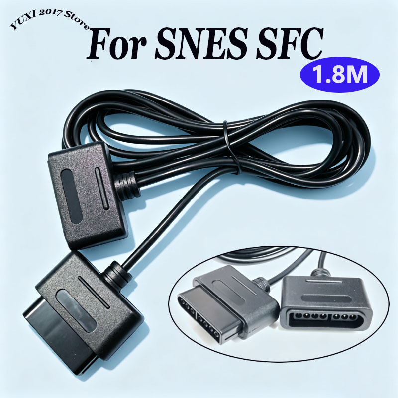 Controller Extension Cord - 1.8 メートルコントローラ延長ケーブル SNES SFC ゲームコンソールゲームパッドコード黒交換用ワイヤースプリッターコンバータケーブル