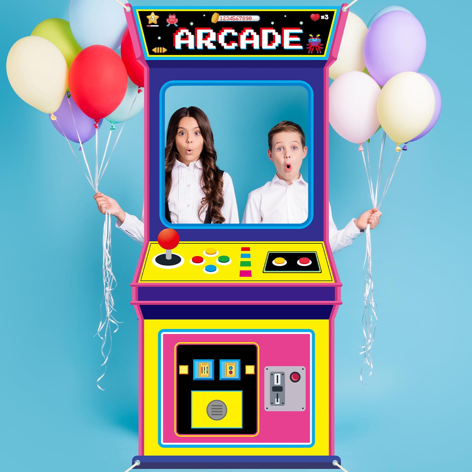 レトロビデオゲームファブリックアーケードゲーム写真背景ネオン - Game Retro Gaming のレビューと価格