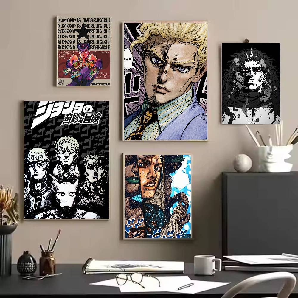 人気漫画「ジョジョの奇妙な冒険」アニメポスター、複数のレトロ - Retro Gaming Wallpaper のレビューと価格