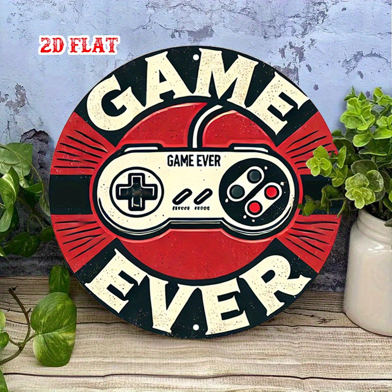 2Dフラット1ピースレトロゲームラウンドアルミサイン、コント - Game Retro Gaming のレビューと価格