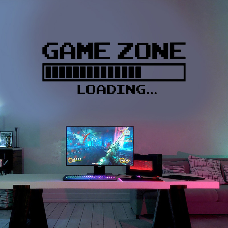 レトロなゲームゾーンの壁のステッカー,ビニールゲーマーデカー - Retro Gaming Wallpaper のレビューと価格