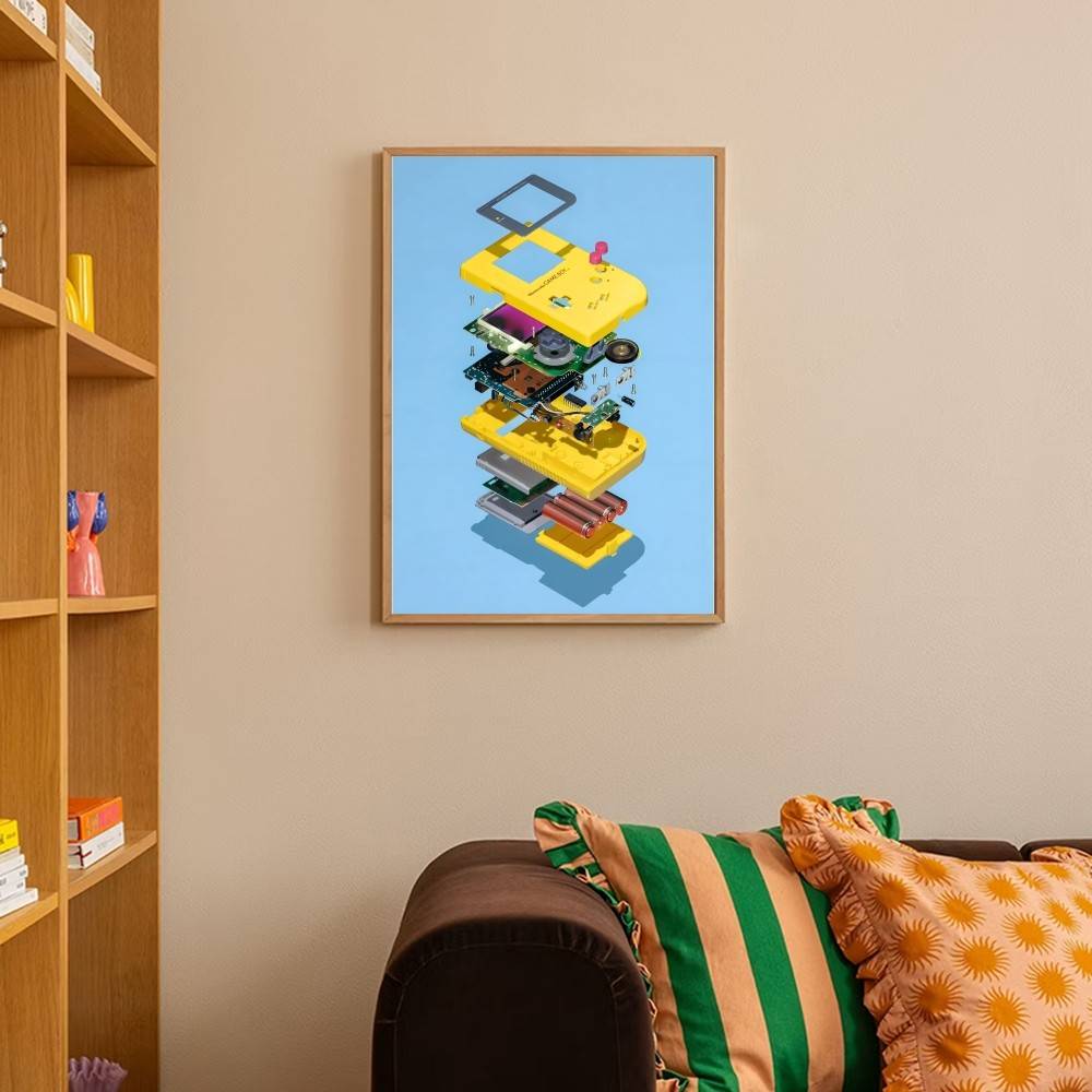 爆発したゲーム機の紙製ポスター カラフルなレトロなハンドヘル - Retro Gaming Wallpaper のレビューと価格